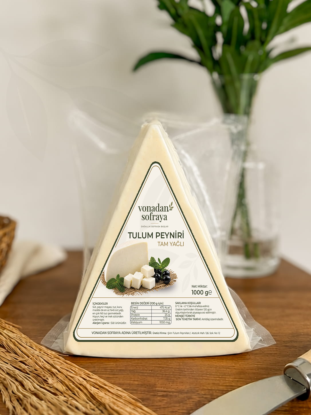 Erzincan Tulum Peyniri 1 Kg 4 Vonadan Sofraya Tam Yağlı Tulum Peyniri 1 KG